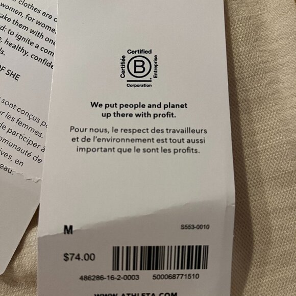 Elegant long-sleeved Athleta jersey cream/ivory size medium athleisure office - Picture 6 of 8